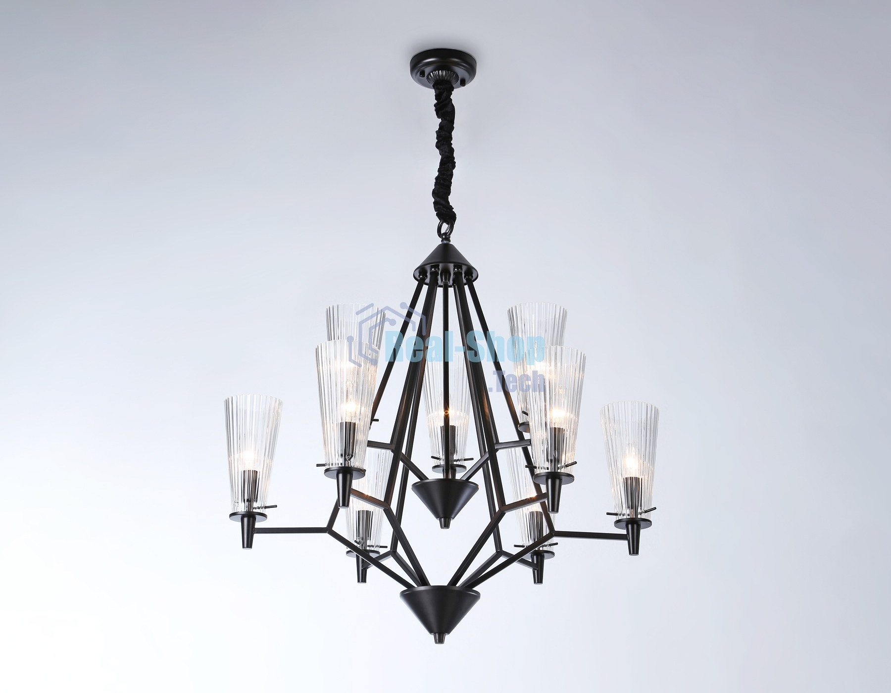 Светильник Ambrella light TR3238/6+3 BK черный E14/9 max 40W D730*720
