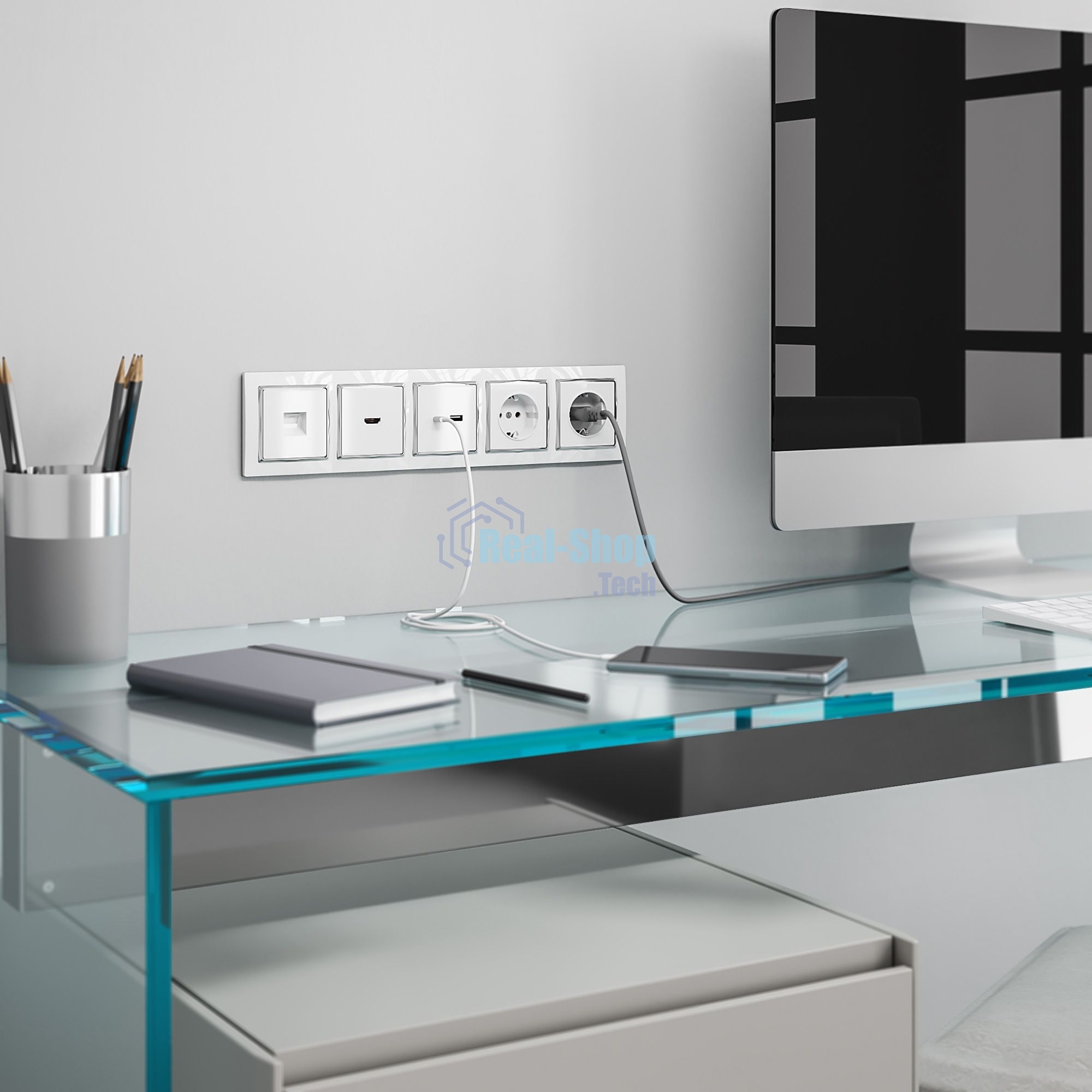 Розетка Ethernet RJ-45 (белый)