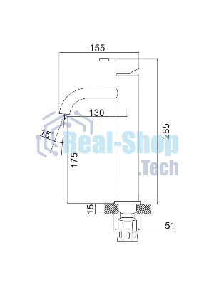 SUS128BL-001F-1 Смеситель для умывальника, ø35