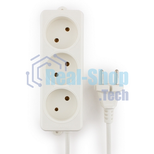 Удлинитель Гарнизон EL-NL3-W-5, 3 розетки допустимый ток 10А, длина 5 м.