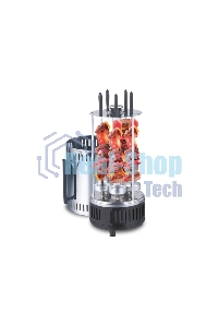 Шашлычница электрическая Centek CT-1460 1000Вт, Кварц нагр, Рецепты, 5 шамп (310мм), вращ 12раз/мин+ колба!