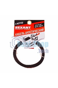 Кабель акустический Rexant 2х0,25 м м², красно-черный, мини-бухта 5 м