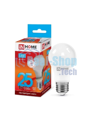 Лампа светодиодная IN HOME LED-A65-VC 25Вт 230В E27 4000К 2250лм 4690612024080