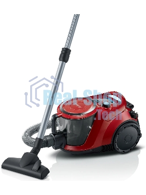 Пылесос Bosch BGS412234A красный, 2200 Вт, уборка сухая, пылесборник контейнер, 2.4 л