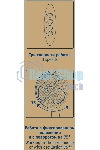 Вентилятор напольный Scarlett SC-SF111B29 45Вт скоростей:3 белый/голубой