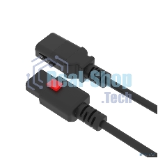 Кабель питания Filum FL-PC-CEE7/7-C13F-C1-0.5-BK с фиксацией, 3х1,0мм, 220В, 10А, черный, 0,5м
