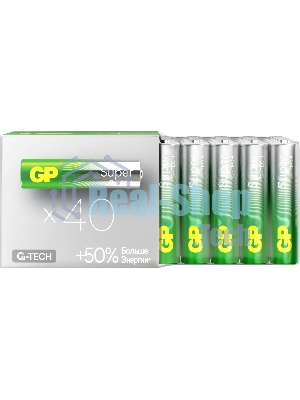 Алкалиновые батарейки GP Super Alkaline G-Tech 24А ААA - 40 шт. в пленке