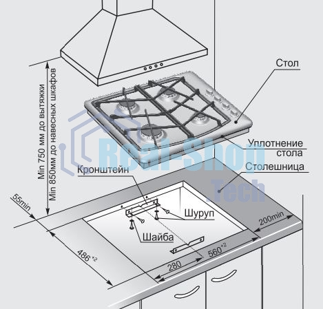 Газовая варочная панель Gefest СГ СН 1211 К17