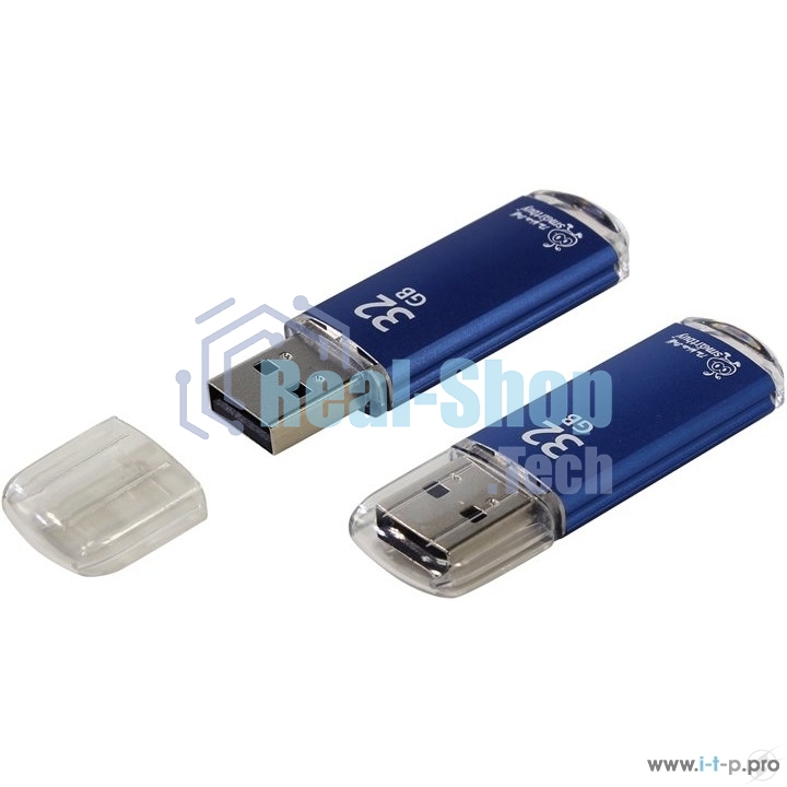Флешка USB Smartbuy R/W V-Cut series Blue SB32GbVC-B, 32Gb, USB 2.0, R/W 25/15, голубой