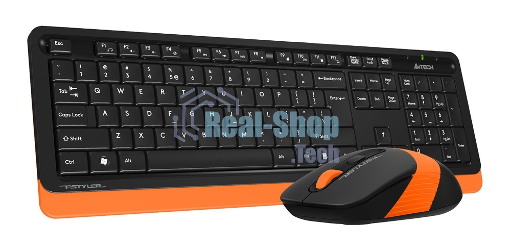 Комплект клавиатура + мышь A4Tech Fstyler FG1010 клав:черный/оранжевый мышь:черный/оранжевый USB беспроводная Multimedia