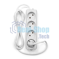 Удлинитель Гарнизон EL-NL4-W-2, 4 розетки допустимый ток 10А, длина 2 м.