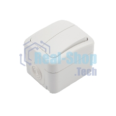 Выключатель двухклавишный Kranz Mini OG открытой установки, IP54 белый