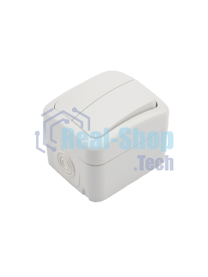 Выключатель двухклавишный Kranz Mini OG открытой установки, IP54 белый