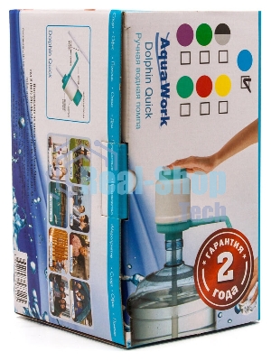 Помпа для 19л бутыли Aqua Work Дельфин Квик механический голубой/белый