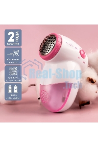 Машинка для удаления катышков Galaxy LINE GL 6301, белый c розовым, питание: 2 батарейки 