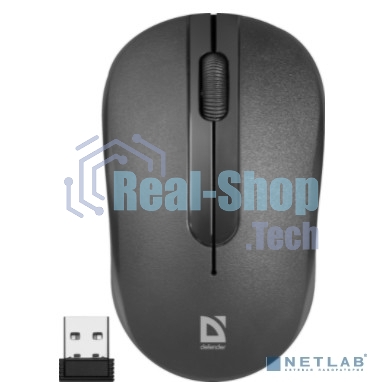 Мышь беспроводная Defender Datum MM-285 черный, 1600 dpi, радиоканал, USB, кнопки - 3