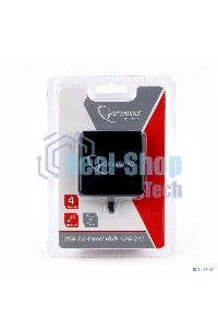 USB-концентратор USB 2.0 Gembird UHB-242, 4 порта, блистер, черный