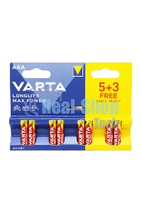 Батарея Varta LongLife Max Power Alkaline LR03 BL5+3 AAA (8шт) блистер