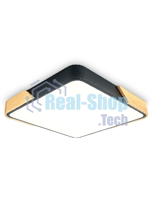 Потолочный светодиодный светильник Ambrella light FZ1316 BK/LW черный/светлое дерево 36W 5000K 400*400*50 (без ПДУ)