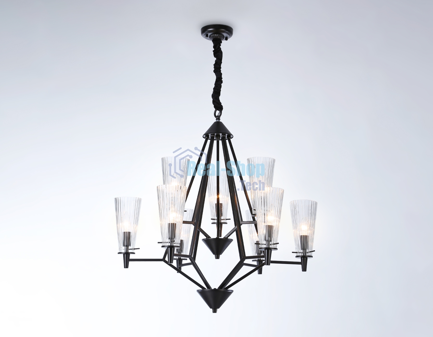 Светильник Ambrella light TR3238/6+3 BK черный E14/9 max 40W D730*720