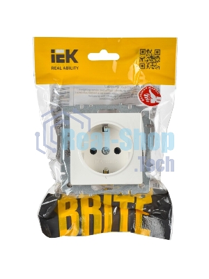 Розетка с з/к/ш IEK BRITE 16А РС14-1-0-БрБ белый