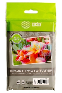 Фотобумага Cactus CS-GA623050ED A6/230г/м2/50л./белый глянцевое для струйной печати