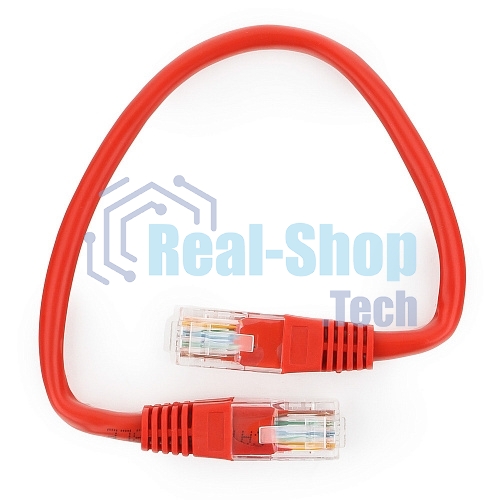 Патч-корд UTP Cablexpert cat.5e, 0.25м, литой, многожильный, красный