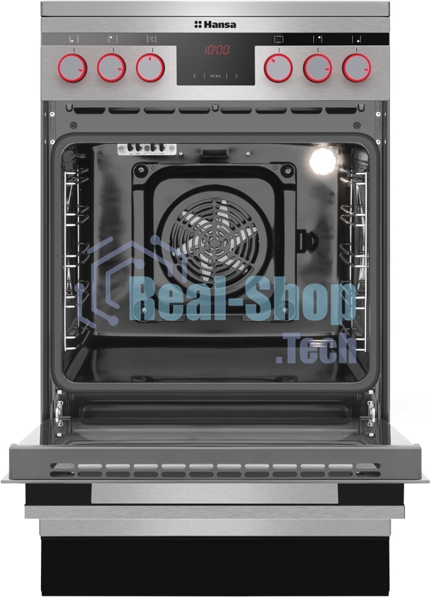 Плита электрическая Hansa FCCX58225 серебристый, конфорок 4 шт, духовка 65 л, 50 см x 85 см x 60 см