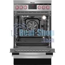 Плита электрическая Hansa FCCX58225 серебристый, конфорок 4 шт, духовка 65 л, 50 см x 85 см x 60 см