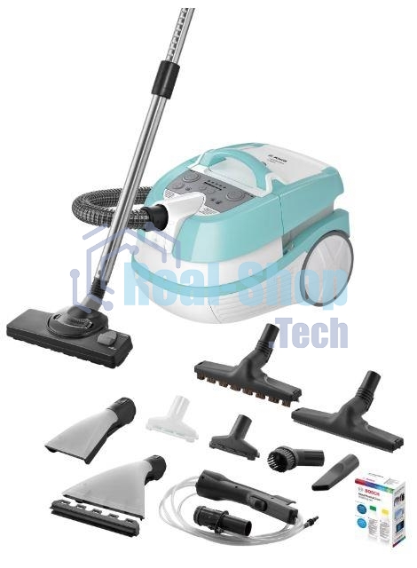 Пылесос Bosch BWD420HYG голубой, 2000 Вт, уборка сухая/влажная, пылесборник контейнер 4 л