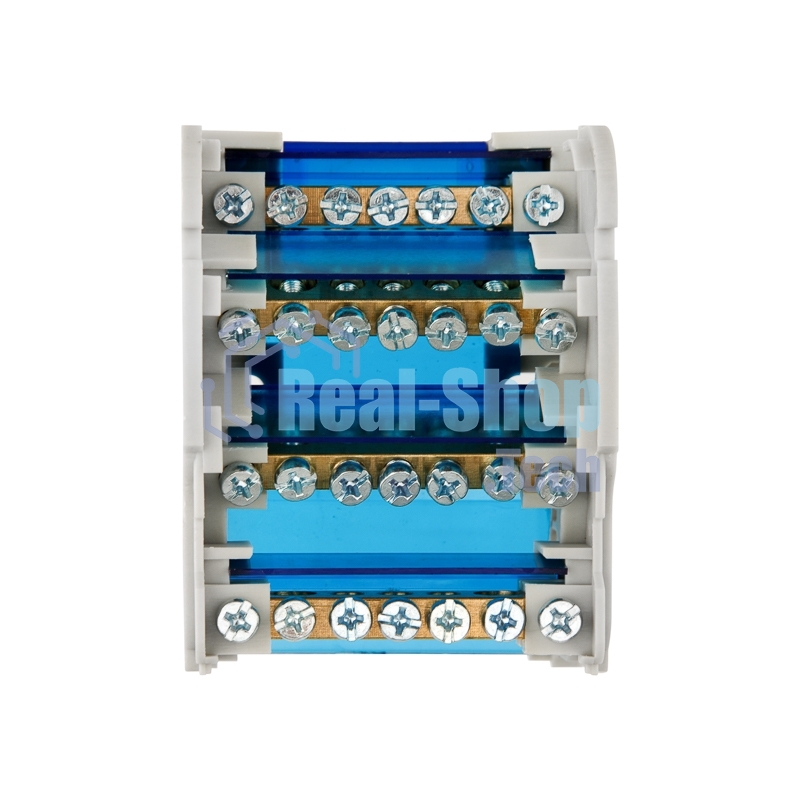 Шина на DIN-рейку в корпусе (кросс-модуль) Rexant 4х7