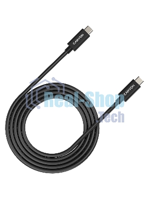 Кабель CANYON UC-42, USB4 TYPE-C to TYPE-C cable assembly 20G 2m 5A 240W(ERP) with E-MARK, CE, ROHS, черный