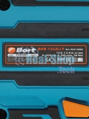 Дрель-шуруповерт Bort BAB-12x2Li-F, 12 В, 1,5 Ач, 36 Нм, щеточный