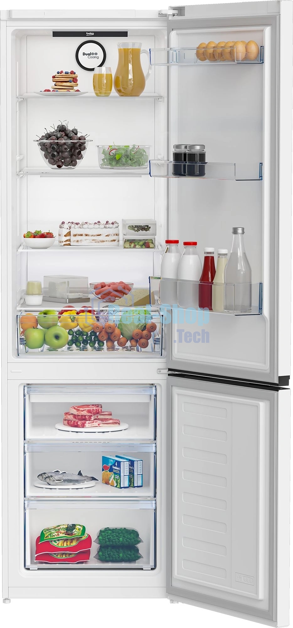 Холодильник Beko B3R0CNK402HW белый двухкамерный 257/100л морозилка снизу, No Frost