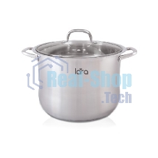 Кастрюля Lara LR02-43 11 л LR02-43 Lara (нерж) 26x21 см, 11 л, капсулир индукц дно, стекл кры