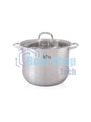 Кастрюля Lara LR02-43 11 л LR02-43 Lara (нерж) 26x21 см, 11 л, капсулир индукц дно, стекл кры