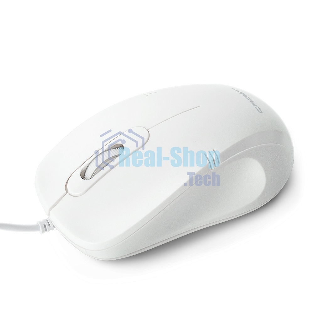 Мышь проводная Crown CMM-502 белый, 1000 dpi, USB, кнопки - 3