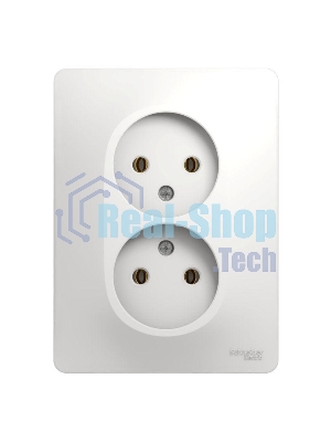 Розетка 2-м СП Glossa 16А IP20 без заземл. бел. SchE GSL000120