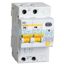 Выключатель автоматический дифференциального тока 2п B 16А 30мА тип A 4.5кА АД-12М ИЭК MAD12-2-016-B-030