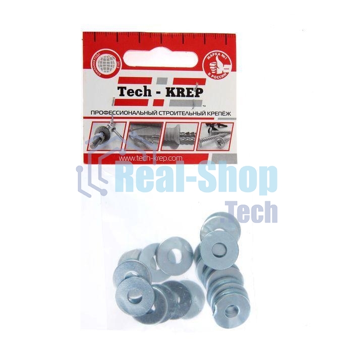 Шайба кузовная M6 цинк. DIN 9021 (уп.20шт) пакет Tech-Krep 103037