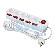 Сетевой фильтр Buro 500SH-3-SW-W 3 м (5 розеток) белый (коробка)