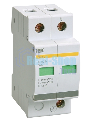 Ограничитель перенапряжения ОПС1-D 2P IEK MOP20-2-D