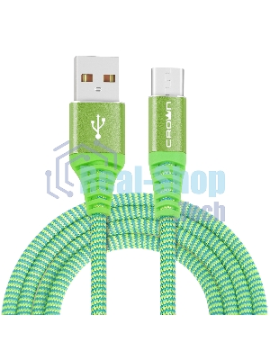 Кабель Crown USB - USB Type-C CMCU-3102C green