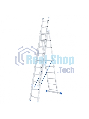 Лестница Сибртех, 3 х 10 ступеней, алюминиевая, трехсекционная