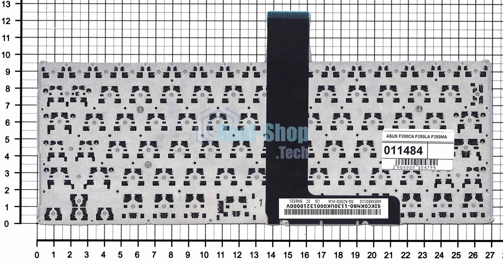 Клавиатура для ноутбука Asus F200CA F200LA F200MA X200 черная, без рамки, плоский Enter