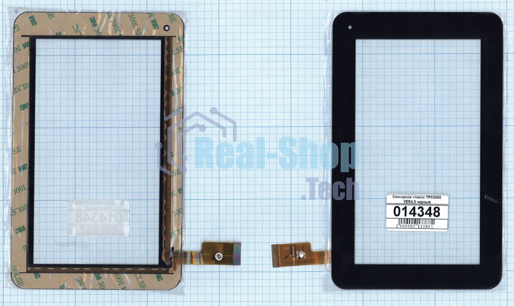 Сенсорное стекло (тачскрин) TPC0069 VER4.0, черное