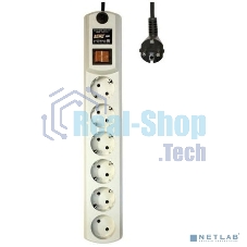 Сетевой фильтр Most HP 2м (6 розеток) белый (коробка)