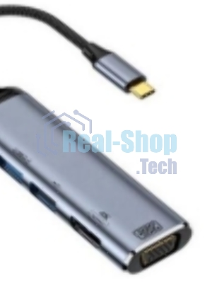 Кабель Type-C на VGA + HDMI + USB 3.1 + Type C + PD + USB 2.0