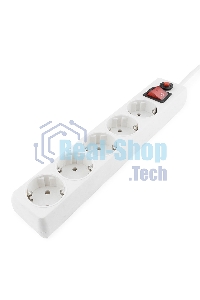 Сетевой фильтр Гарнизон ECL-5-W-1.4, 5 р, 10А, 1.4 м, ур.защиты 4, белый, пакет