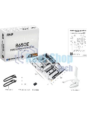 Материнская плата ASUS B650E MAX GAMING WIFI W, AM5, AMD B650, 4xDDR5, 4xSATA, 3xM.2, 1xPCIe 5.0 x16, 1xPCIe 4.0 x4, 2xPCIe 3.0 x1, 1xDP, 1xHDMI, 1x2.5Gb LAN, Wi-Fi 6E, Bluetooth 5.3, 1xUSB-C 10Gbps, 3xUSB-A 10Gbps, 2xUSB-A 5Gbps, 2xUSB-A 2.0, 3x3.5 мм, 7.1, ATX